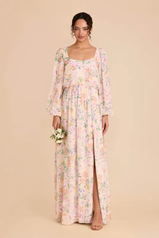 Eloise Chiffon Dress - Botanical Blooms sold by Birdy Grey