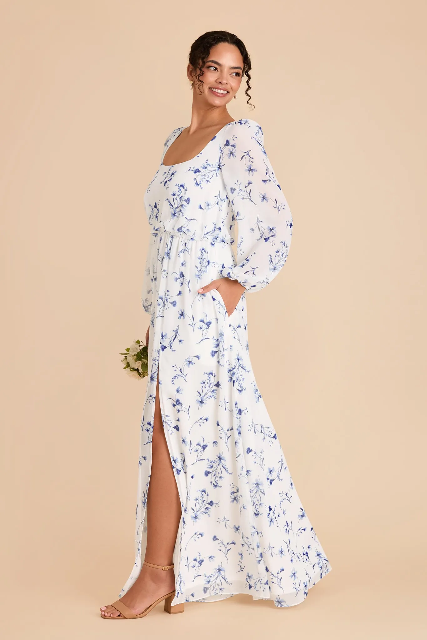 Eloise Chiffon Dress - Blue Le Fleur sold by Birdy Grey product image thumbnail 4