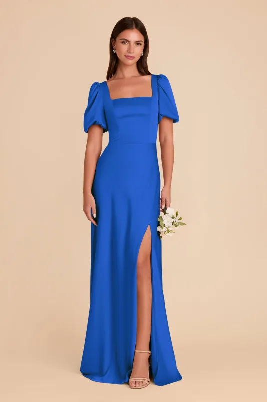 Judy Matte Satin Dress - Cobalt Blue sold by Birdy Grey