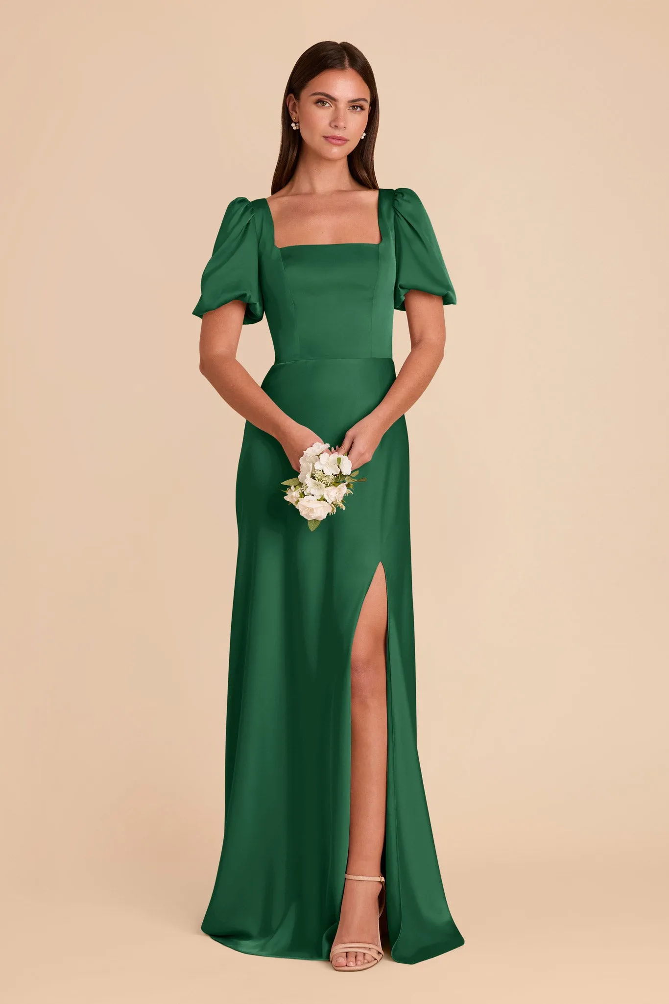 Judy Matte Satin Dress - Forest Green sold by Birdy Grey product image thumbnail 3