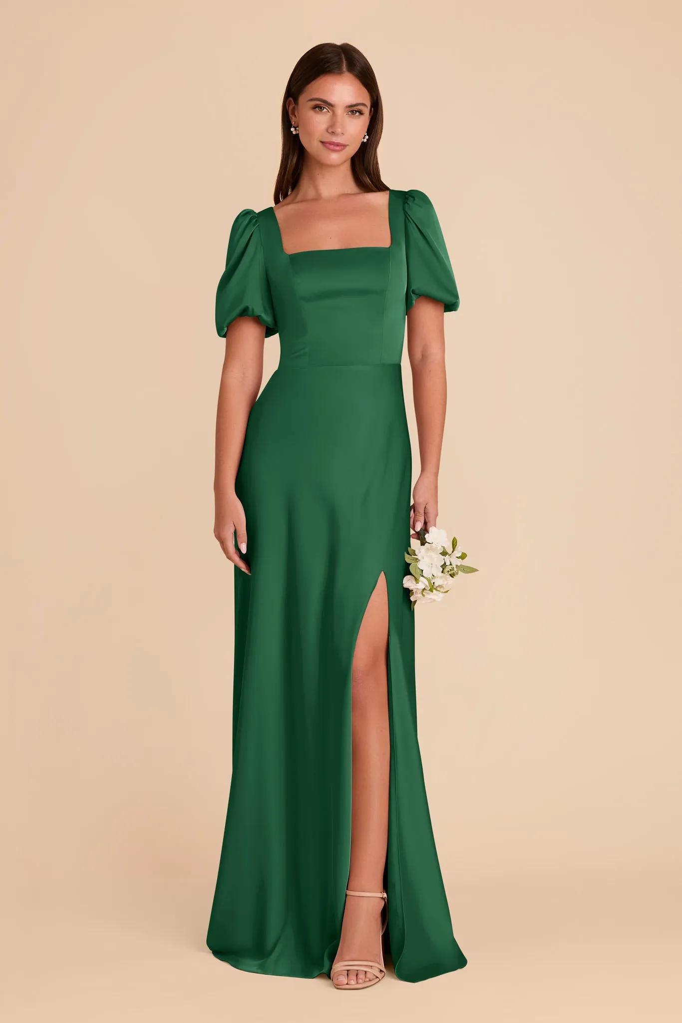 Judy Matte Satin Dress - Forest Green sold by Birdy Grey
