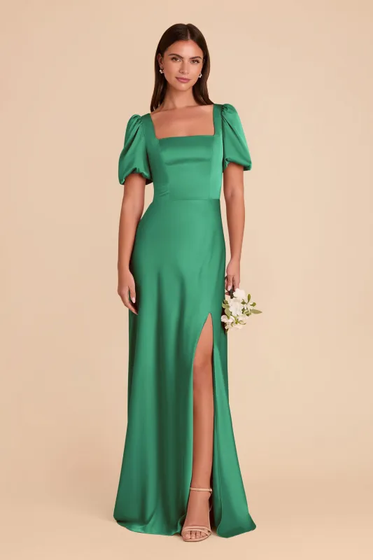 Judy Matte Satin Dress - Kelly Green sold by Birdy Grey