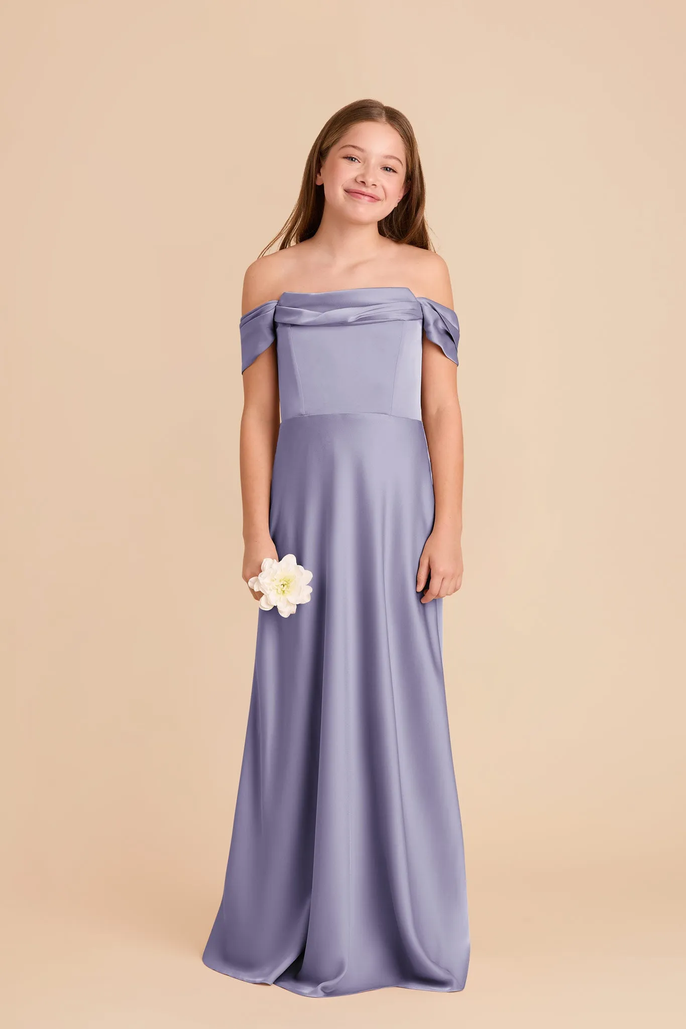 Mimi Junior Matte Satin Dress - Wisteria sold by Birdy Grey product image thumbnail 3