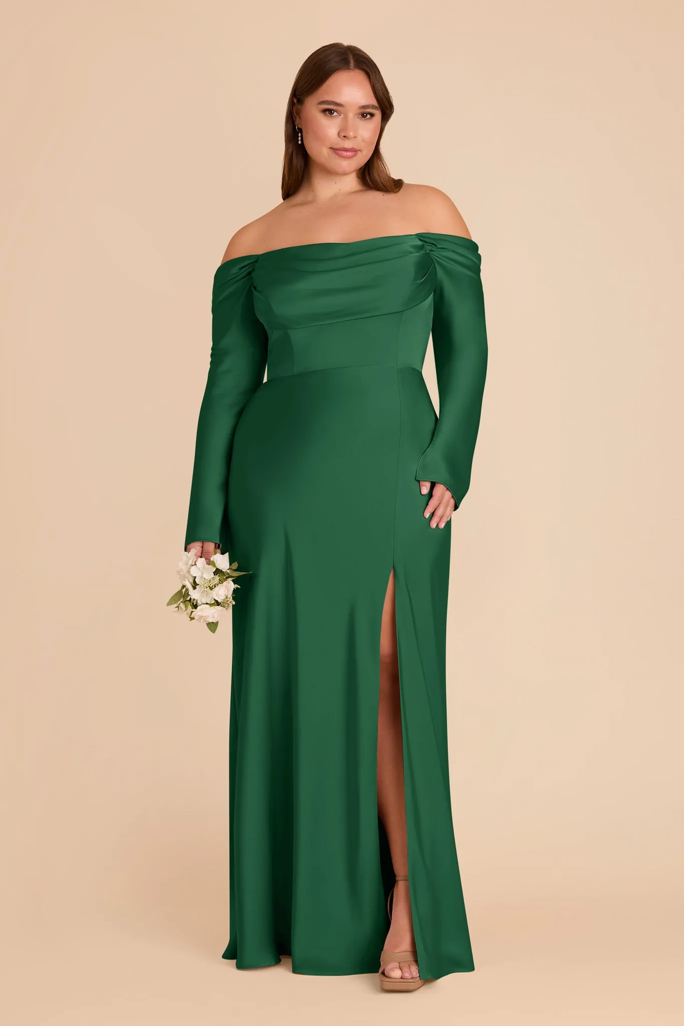 Maya Matte Satin Dress - Forest Green sold by Birdy Grey product image thumbnail 2