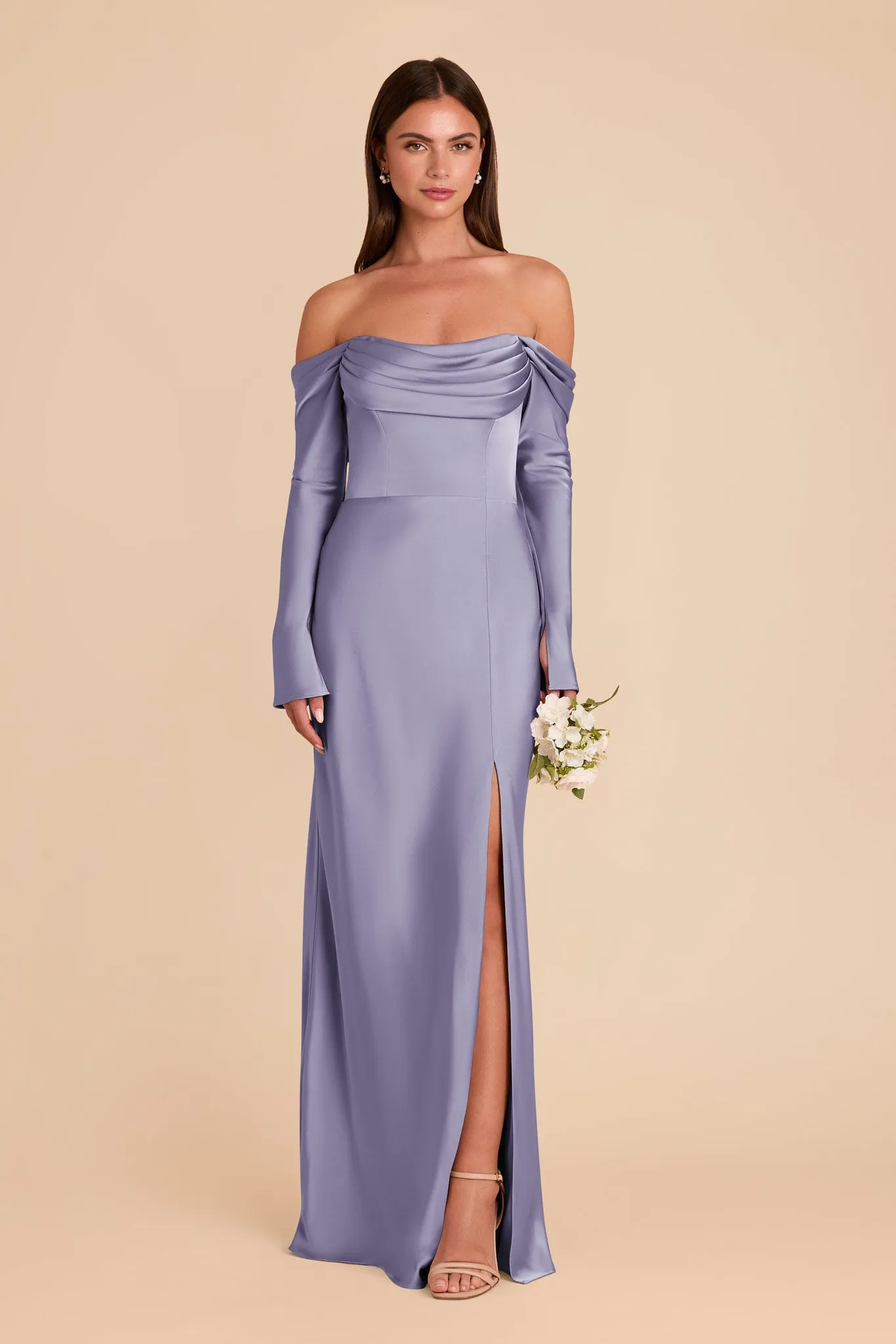 Maya Matte Satin Dress - Wisteria sold by Birdy Grey