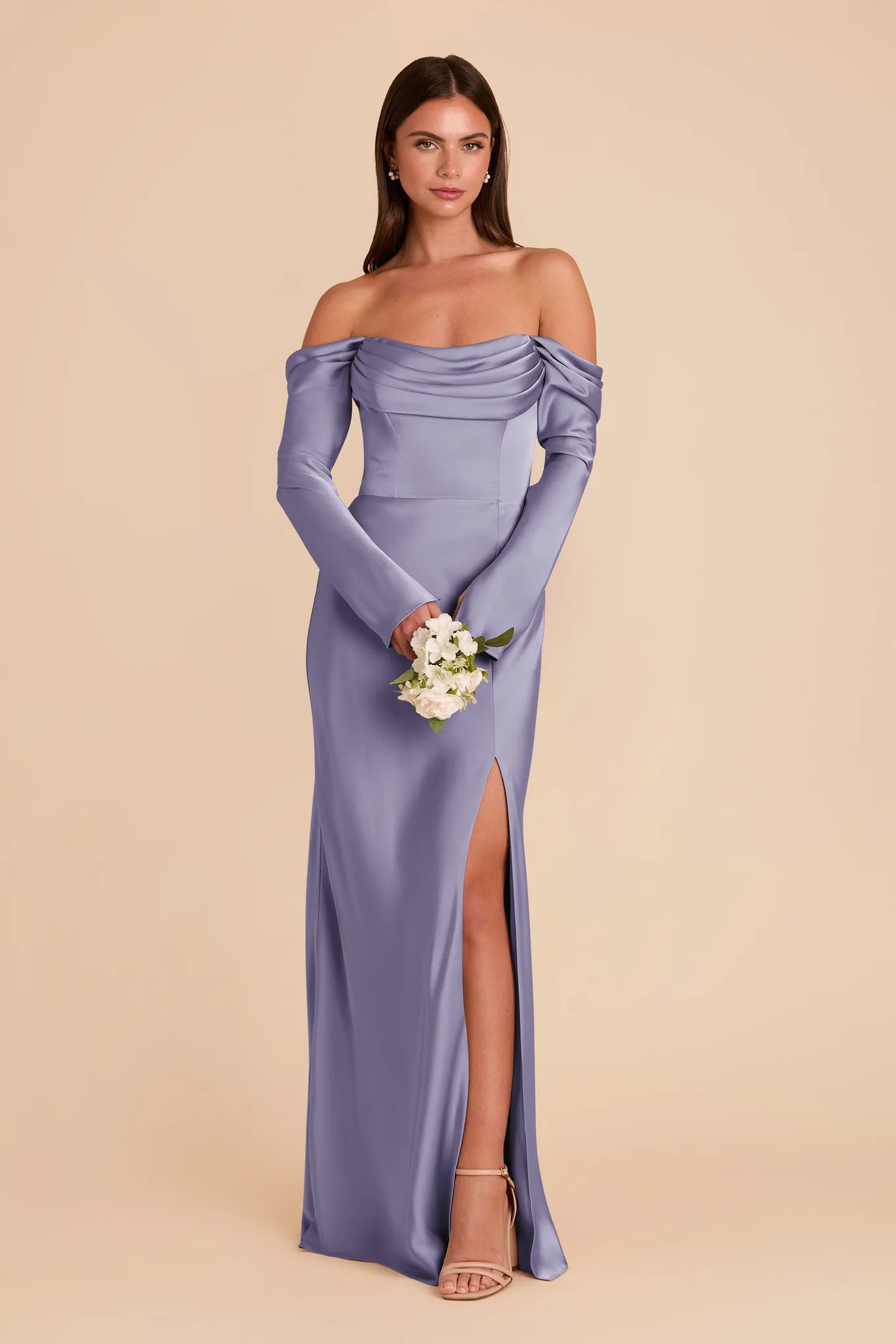 Maya Matte Satin Dress - Wisteria sold by Birdy Grey product image thumbnail 3