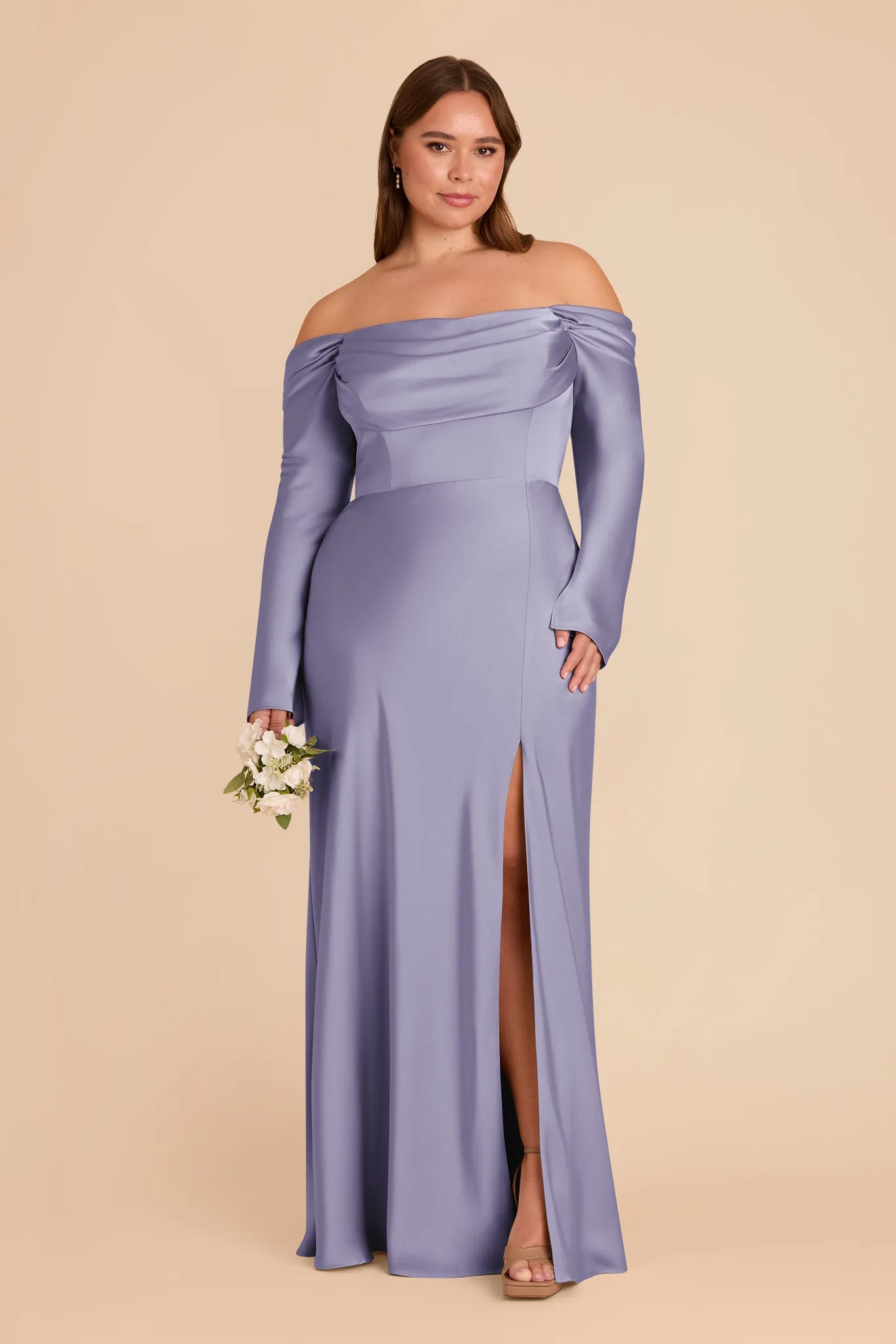 Maya Matte Satin Dress - Wisteria sold by Birdy Grey product image thumbnail 2