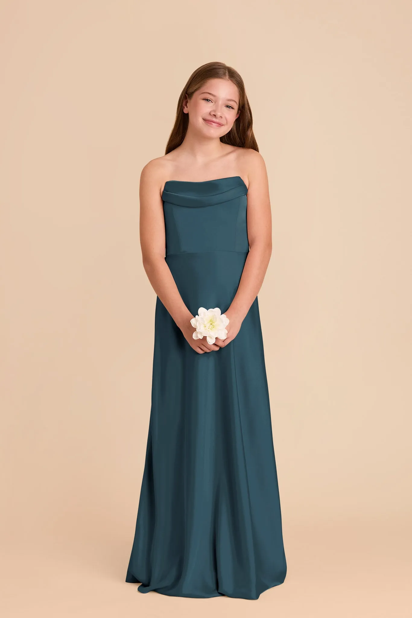 Mimi Junior Matte Satin Dress - Dark Teal sold by Birdy Grey product image thumbnail 4