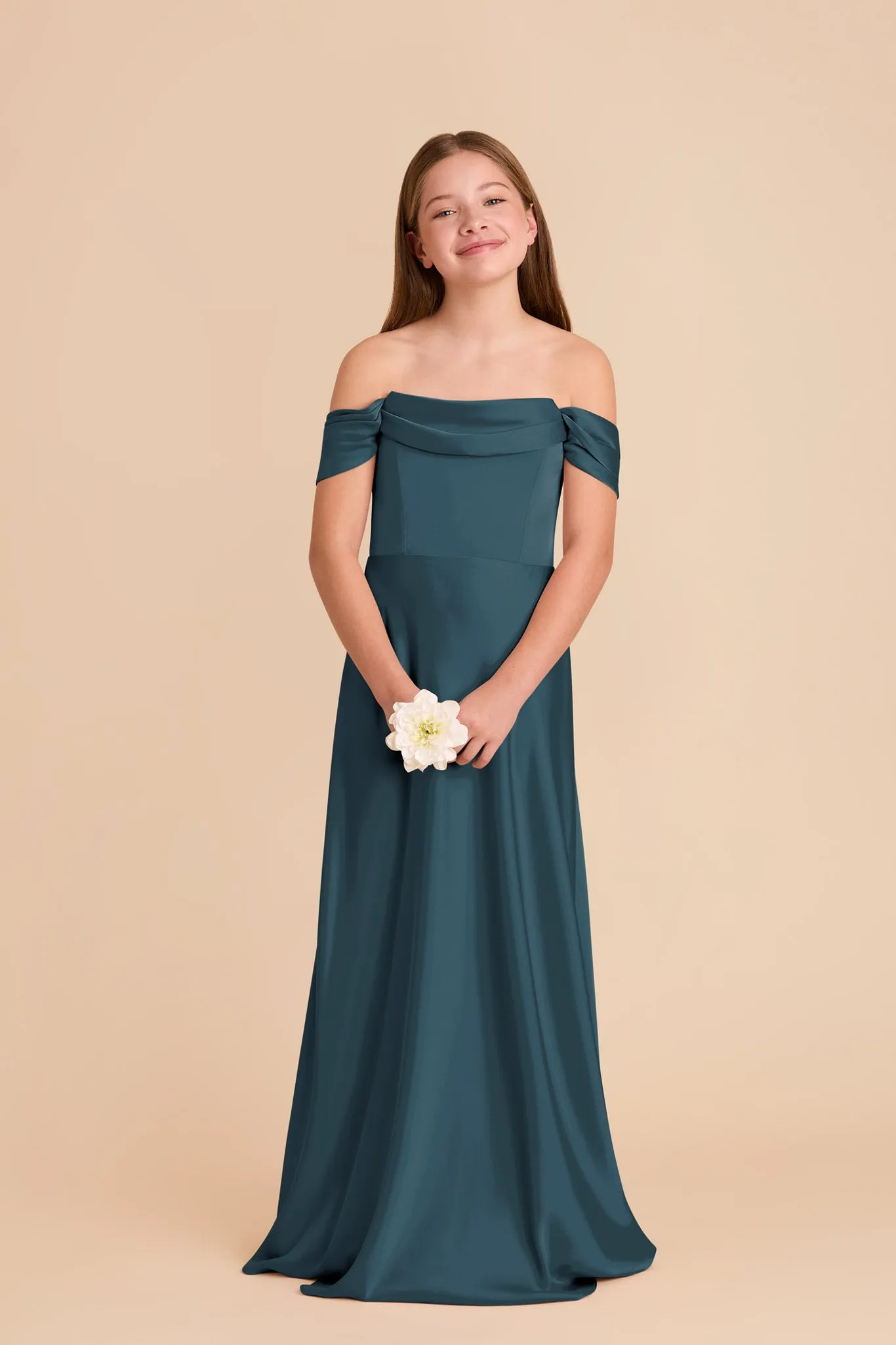 Mimi Junior Matte Satin Dress - Dark Teal sold by Birdy Grey product image thumbnail 2