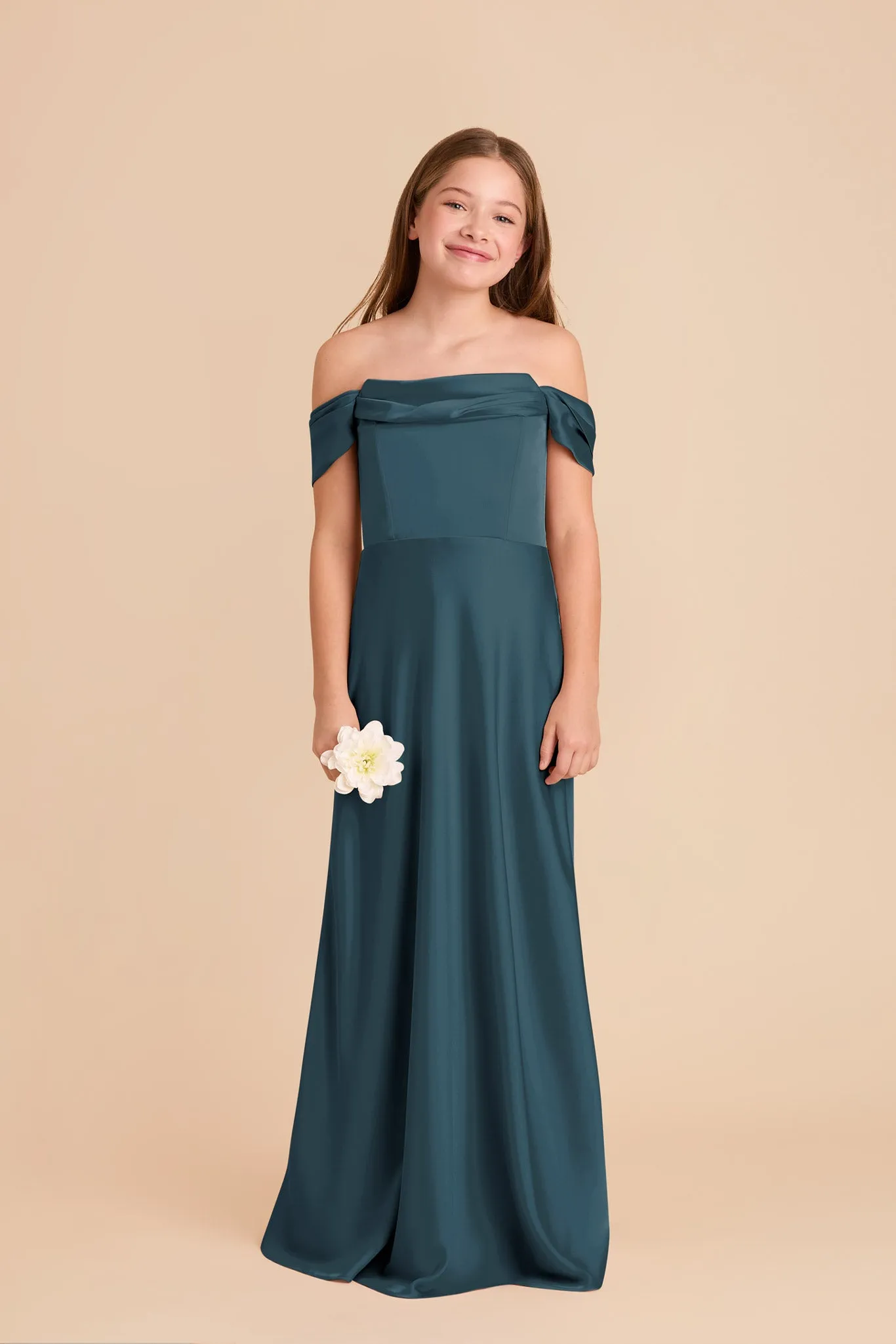 Mimi Junior Matte Satin Dress - Dark Teal sold by Birdy Grey product image thumbnail 3