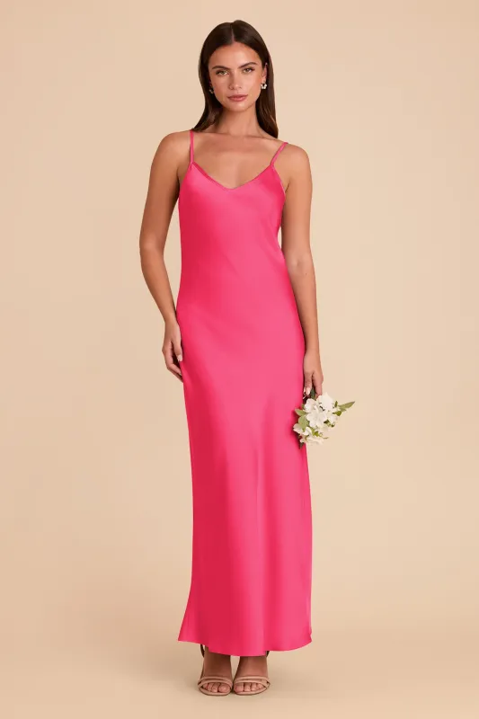 Alice Matte Satin Dress - Fuchsia sold by Birdy Grey