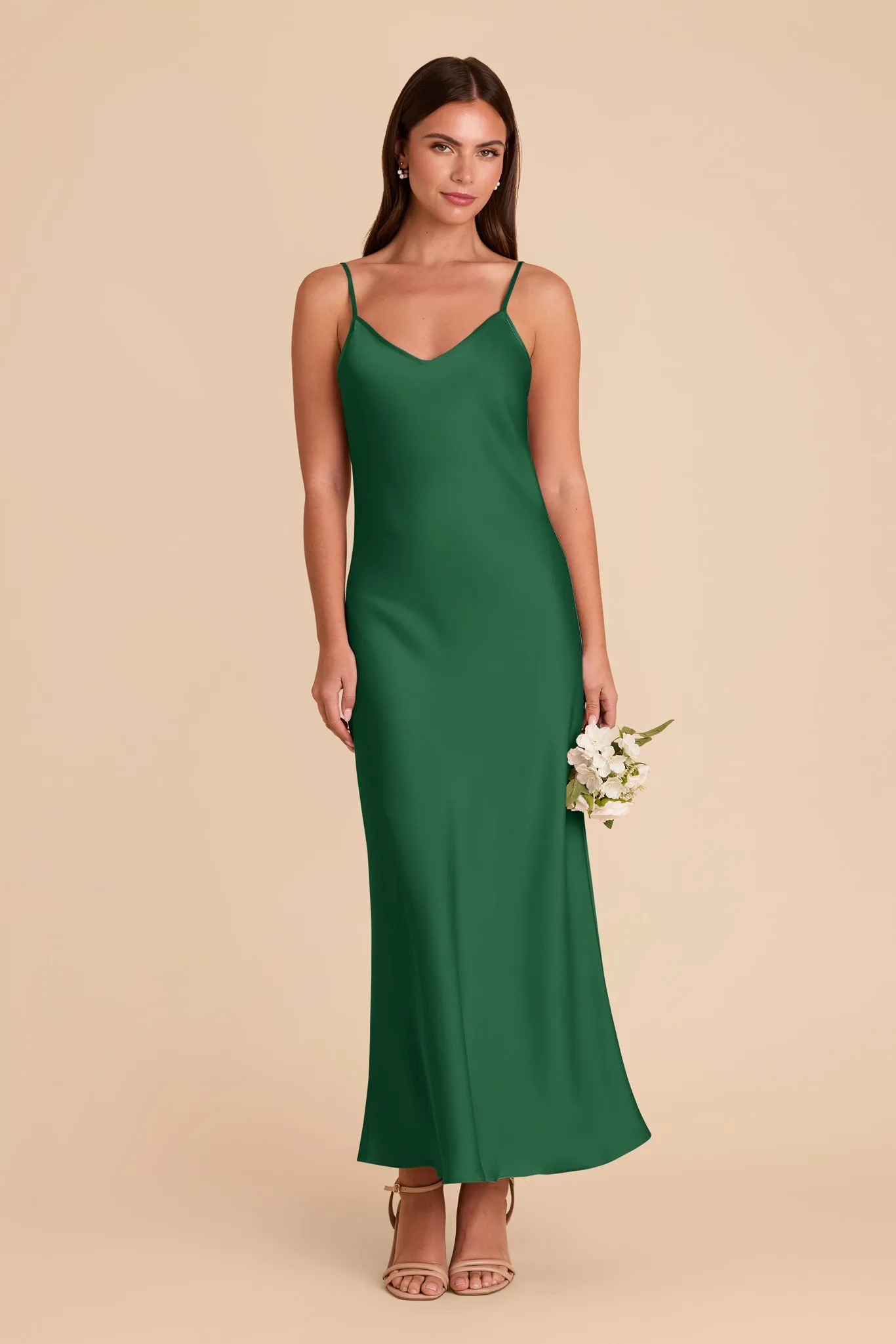 Alice Matte Satin Dress - Forest Green sold by Birdy Grey