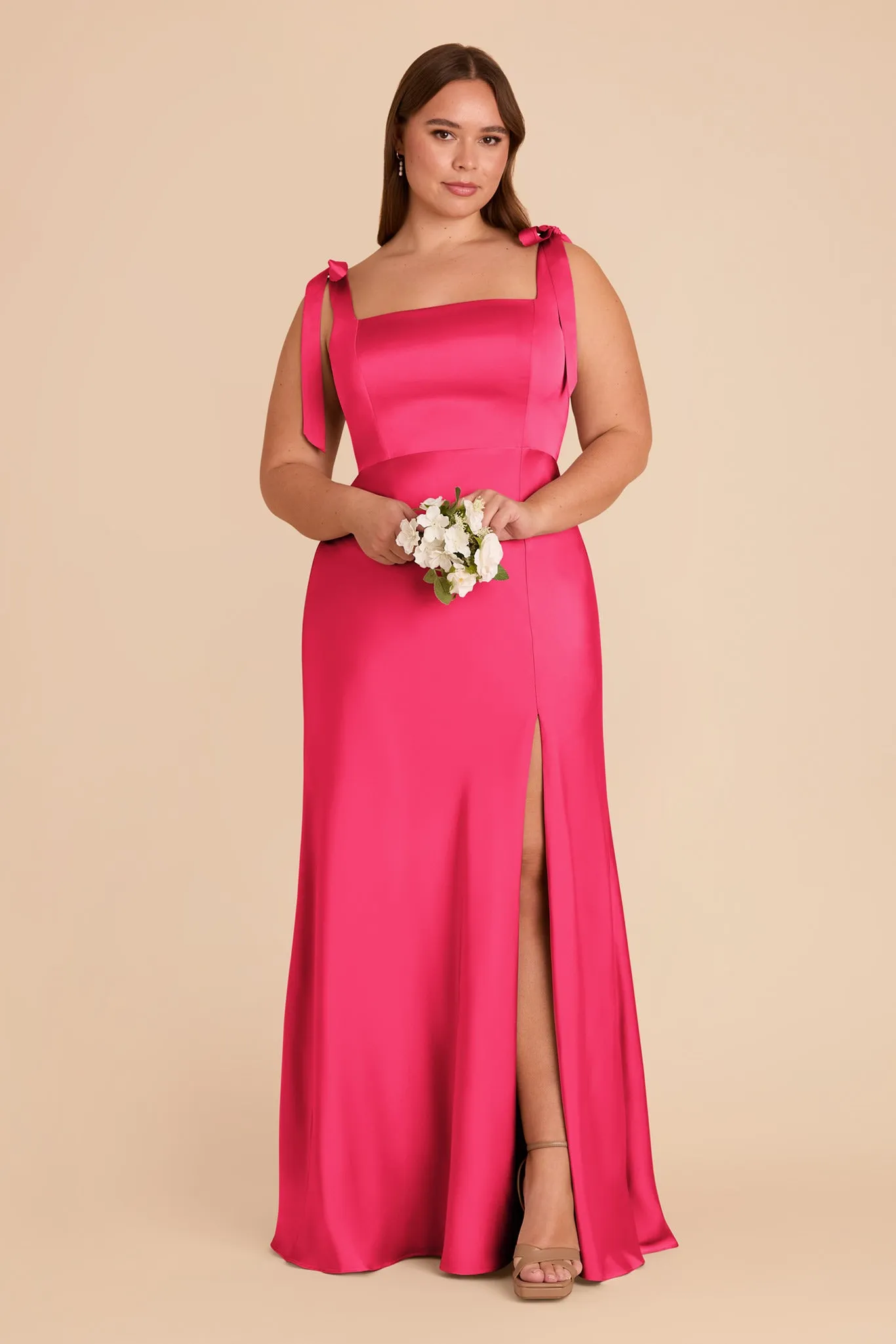 Alex Convertible Dress Matte Satin - Fuchsia sold by Birdy Grey product image thumbnail 2