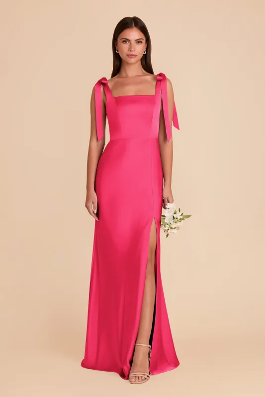 Alex Convertible Dress Matte Satin - Fuchsia sold by Birdy Grey