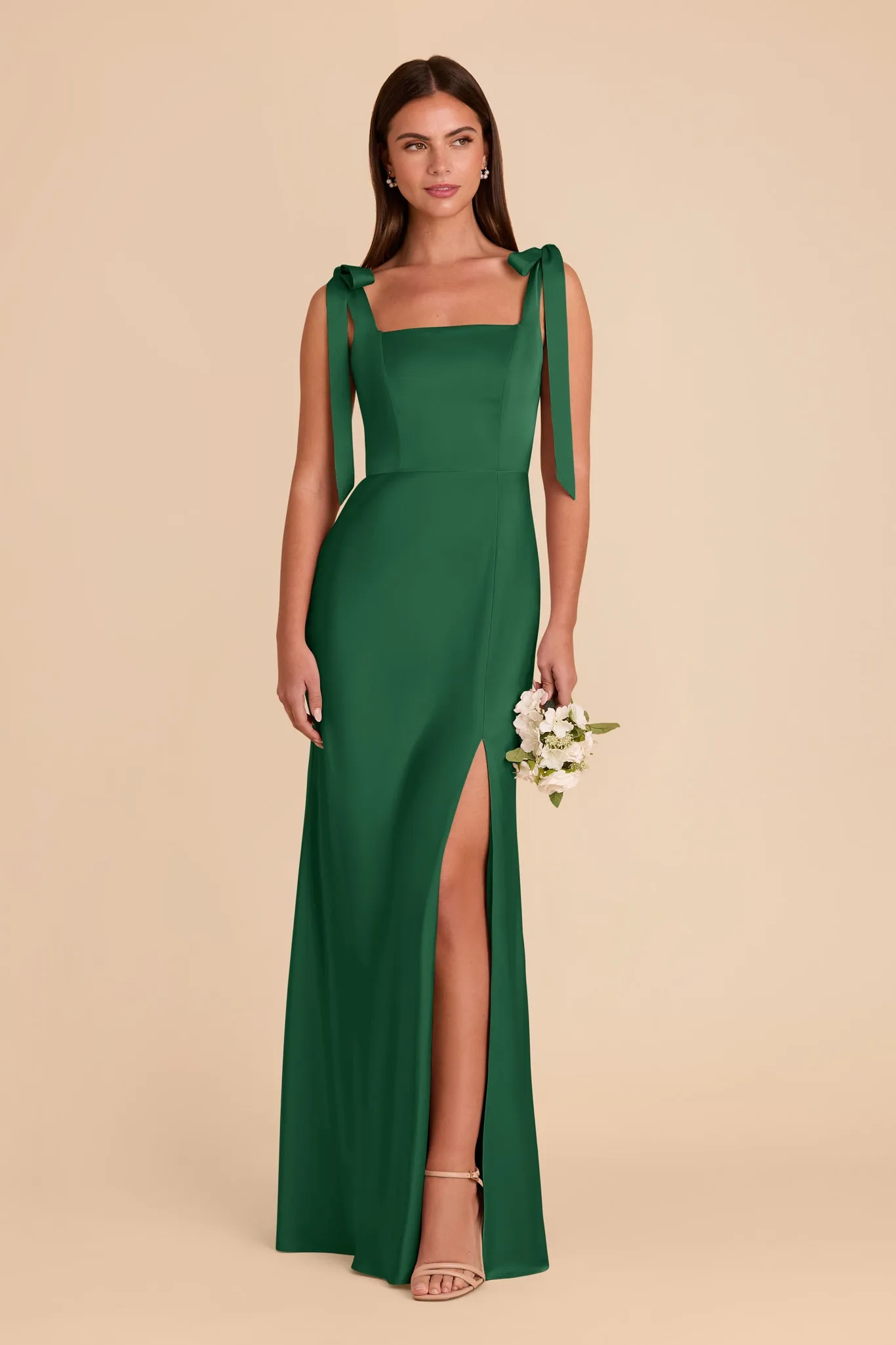 Alex Convertible Dress Matte Satin - Forest Green sold by Birdy Grey product image thumbnail 4