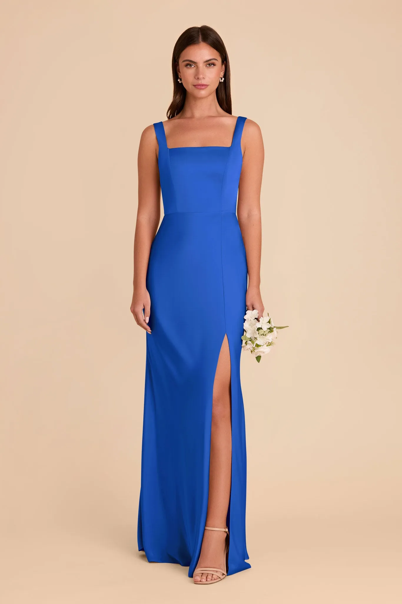Alex Convertible Dress Matte Satin - Cobalt Blue sold by Birdy Grey