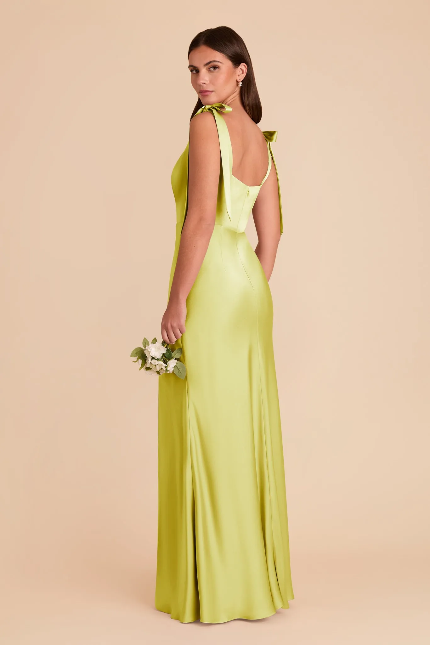Alex Convertible Dress Matte Satin - Chartreuse sold by Birdy Grey product image thumbnail 5