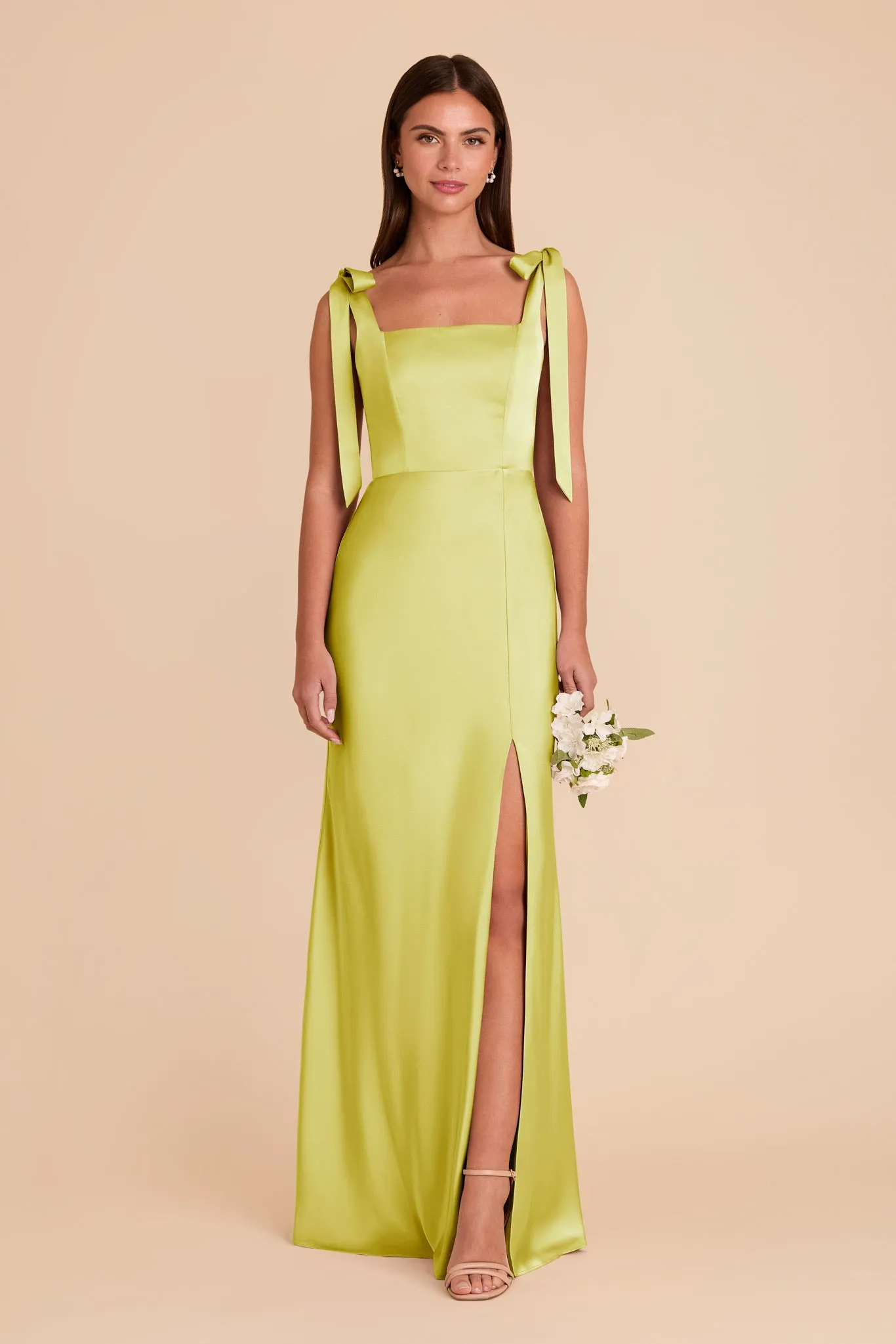 Alex Convertible Dress Matte Satin - Chartreuse sold by Birdy Grey