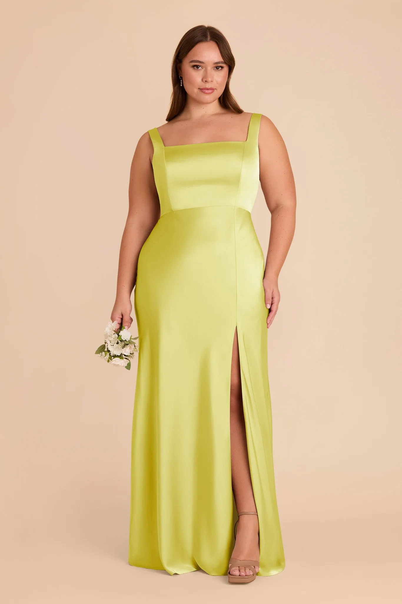 Alex Convertible Dress Matte Satin - Chartreuse sold by Birdy Grey product image thumbnail 2