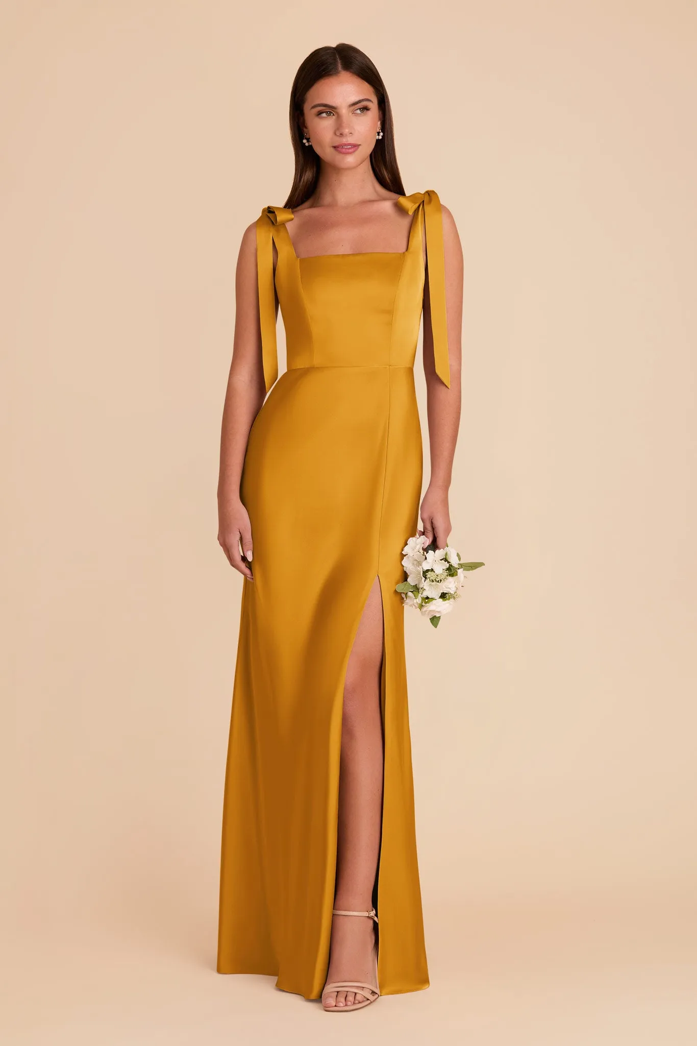 Alex Convertible Dress Matte Satin - Butterscotch sold by Birdy Grey product image thumbnail 3