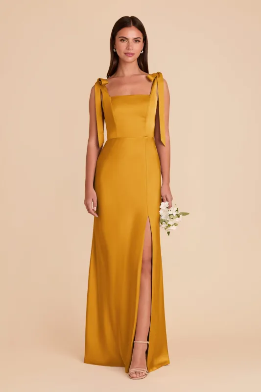 Alex Convertible Dress Matte Satin - Butterscotch sold by Birdy Grey