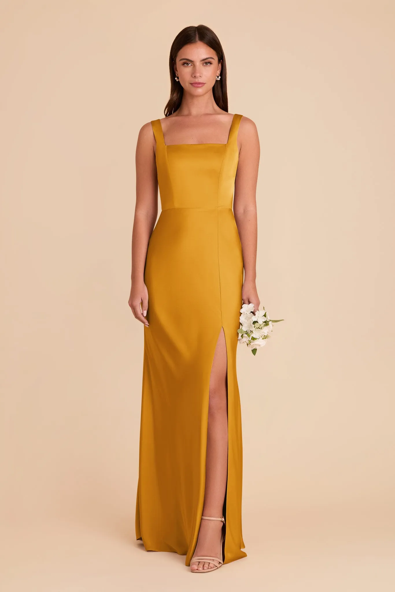 Alex Convertible Dress Matte Satin - Butterscotch sold by Birdy Grey product image thumbnail 4