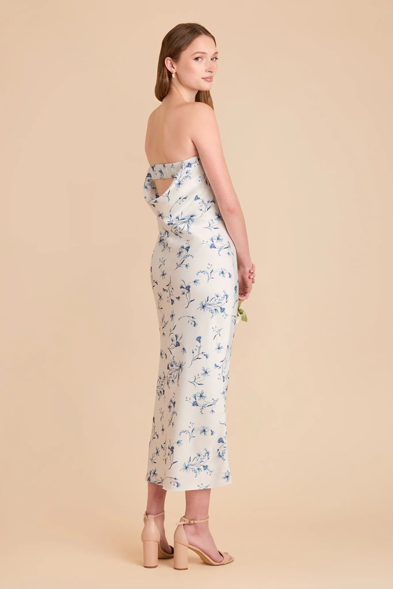 Isla Matte Satin Dress - Blue Le Fleur sold by Birdy Grey product image thumbnail 3