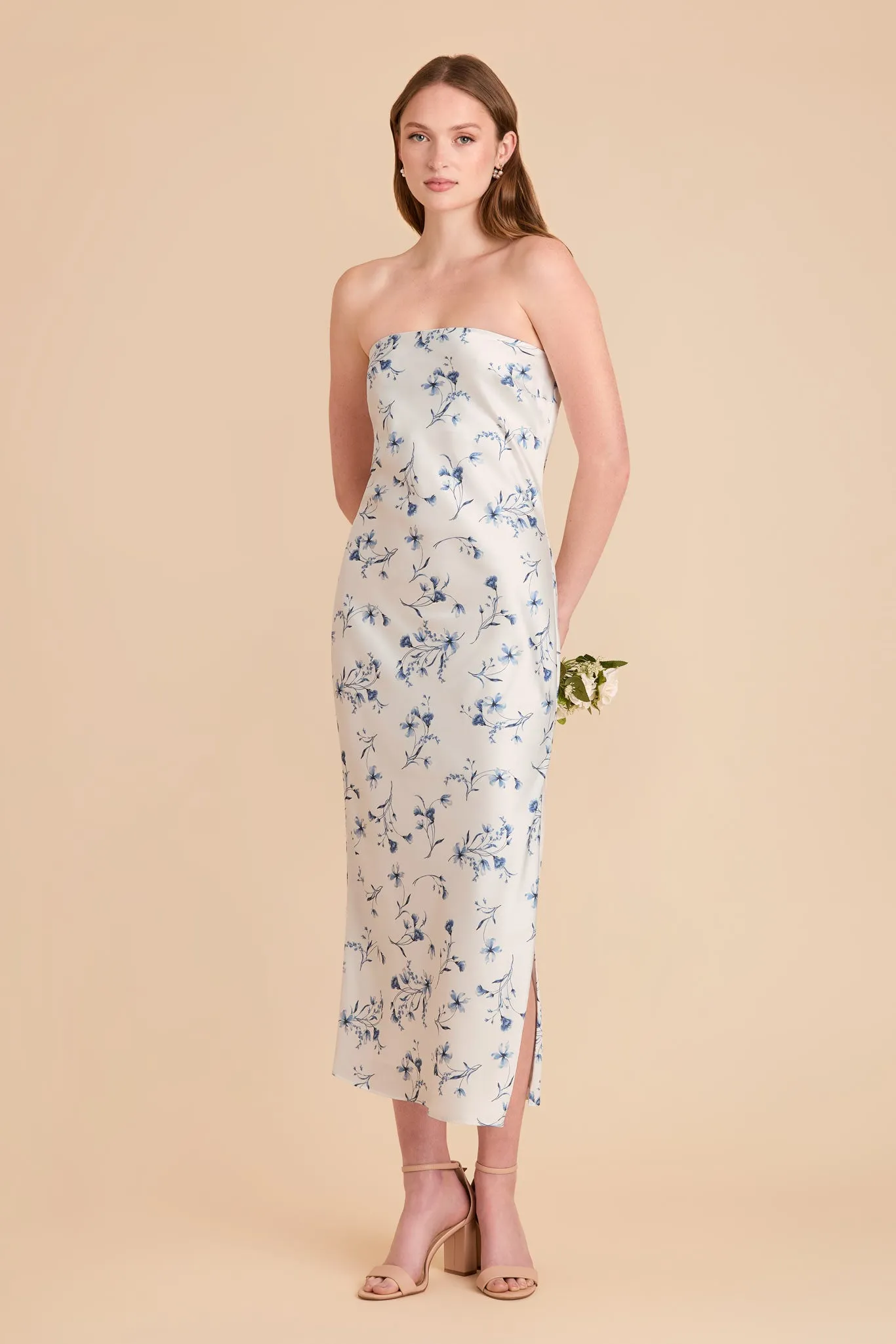 Isla Matte Satin Dress - Blue Le Fleur sold by Birdy Grey product image thumbnail 2