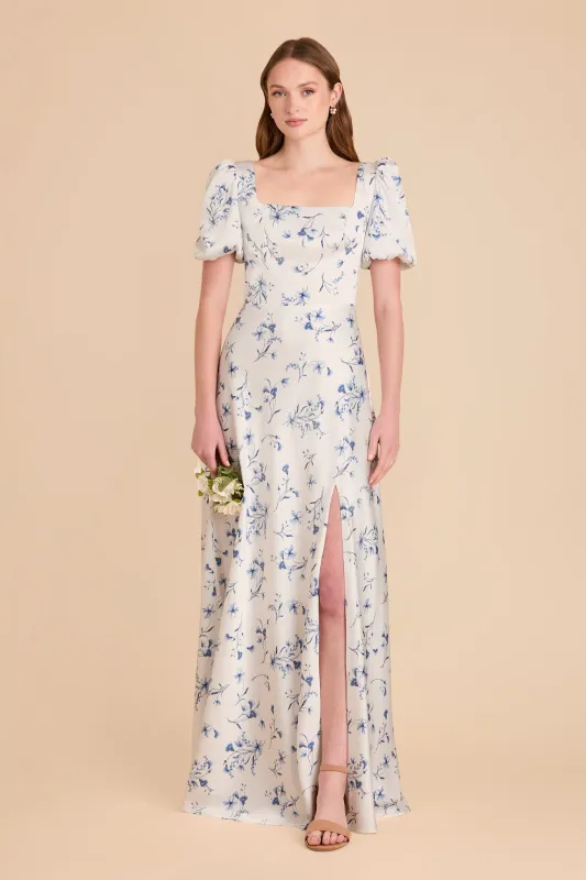 Judy Matte Satin Dress - Blue Le Fleur sold by Birdy Grey