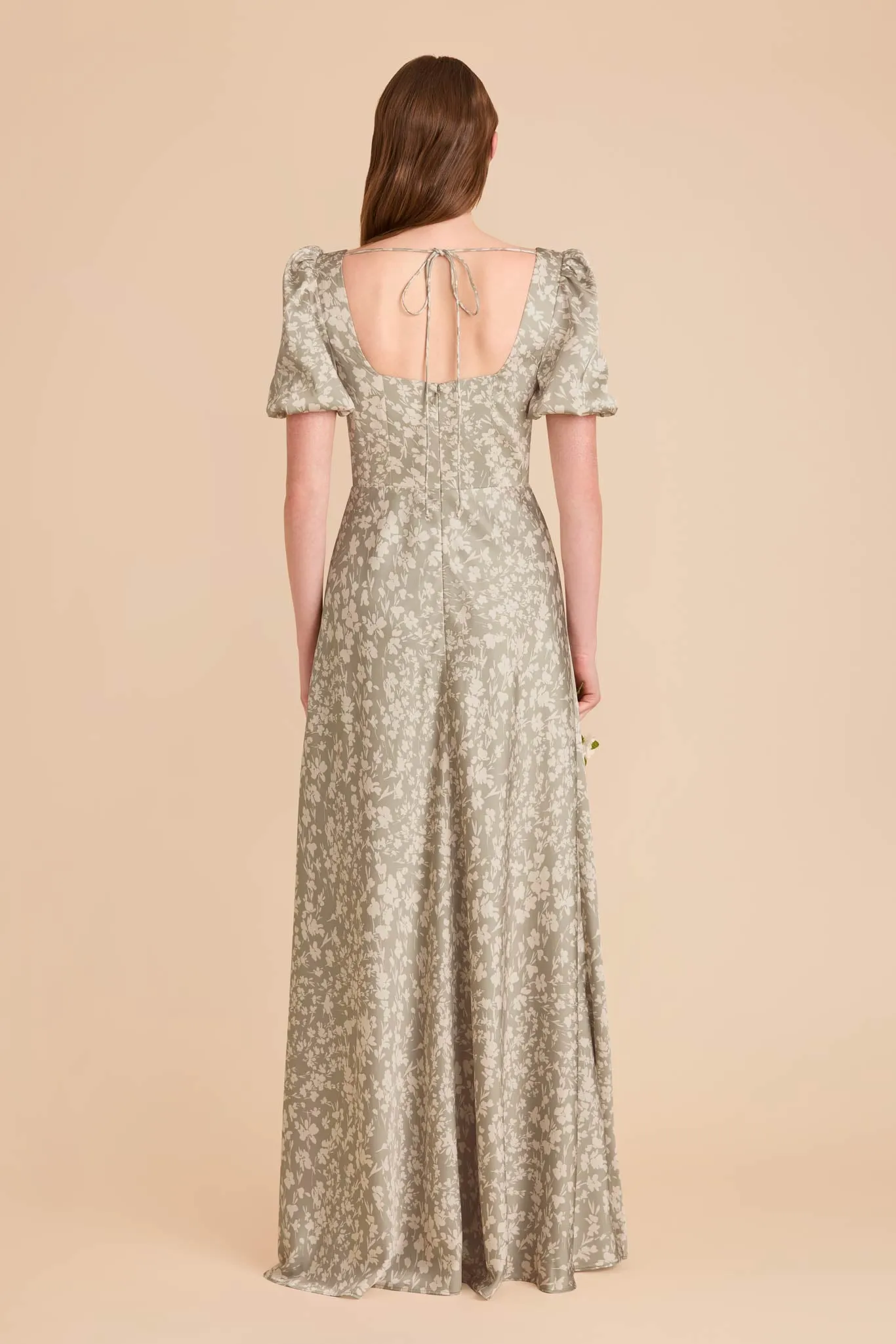 Judy Matte Satin Dress - Moss Green Dreamy Floral sold by Birdy Grey product image thumbnail 4
