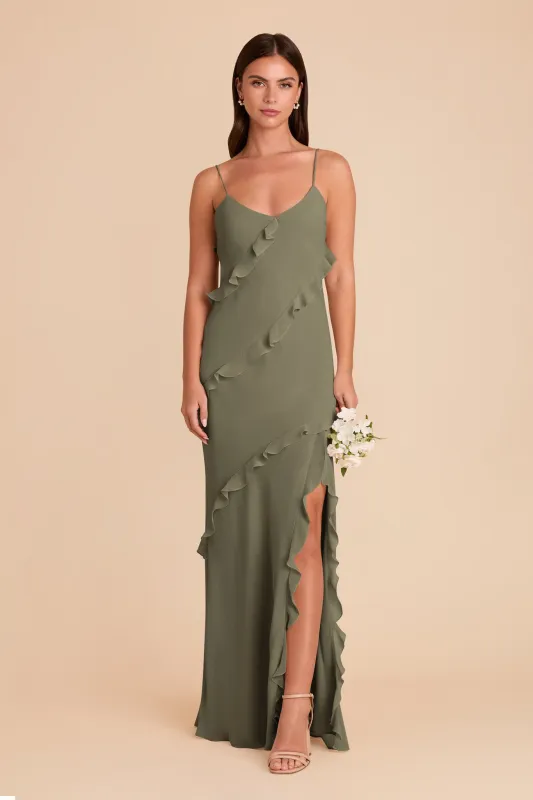 Valentina Chiffon Dress - Thyme sold by Birdy Grey