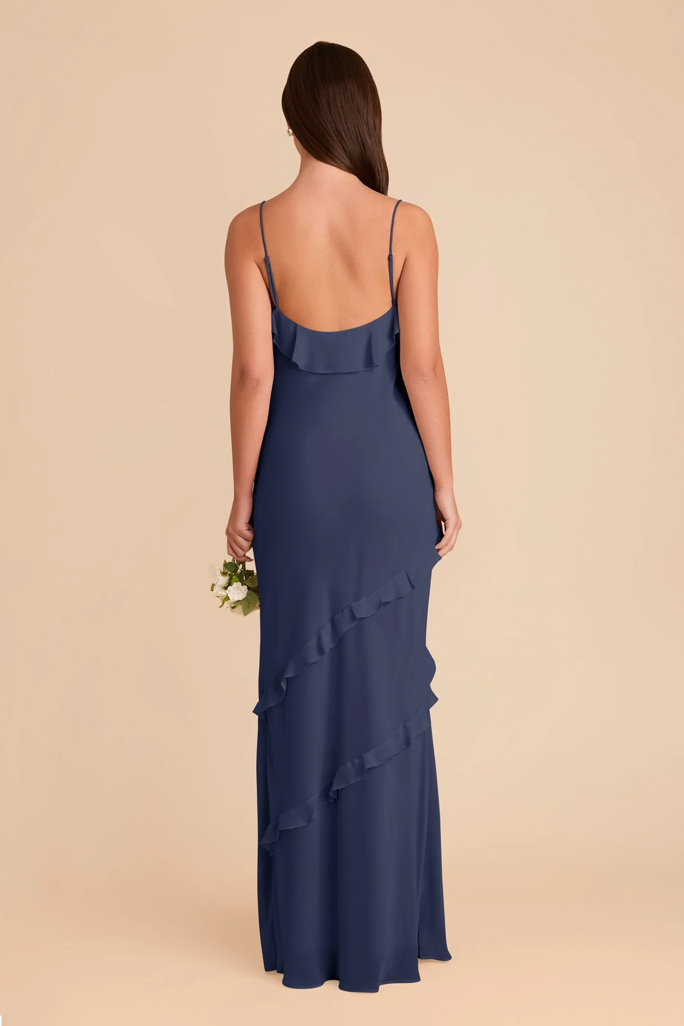 Valentina Chiffon Dress - Slate Blue sold by Birdy Grey product image thumbnail 5