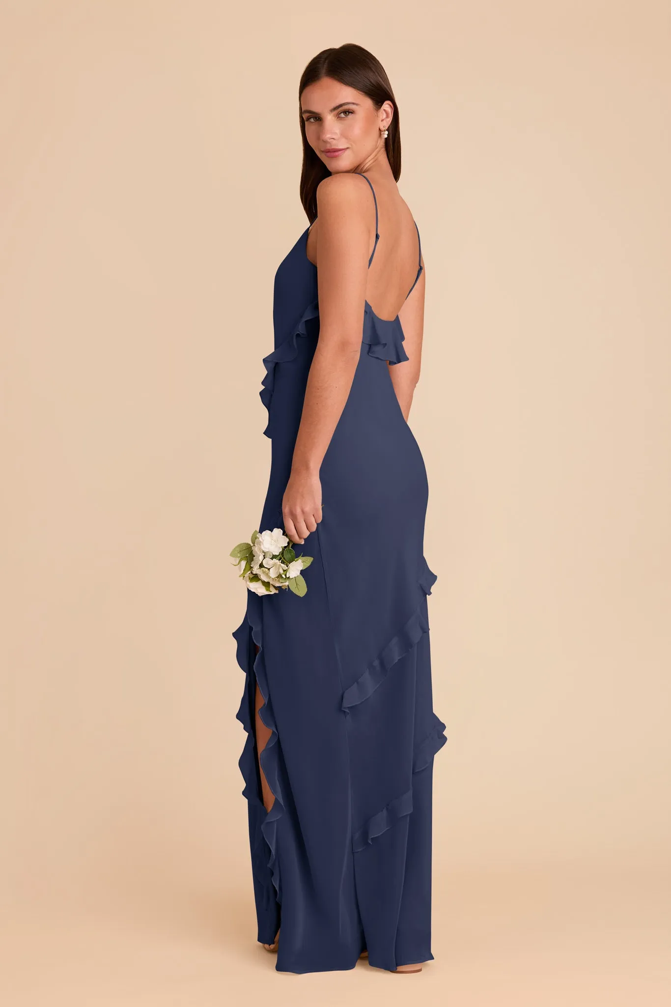 Valentina Chiffon Dress - Slate Blue sold by Birdy Grey product image thumbnail 4