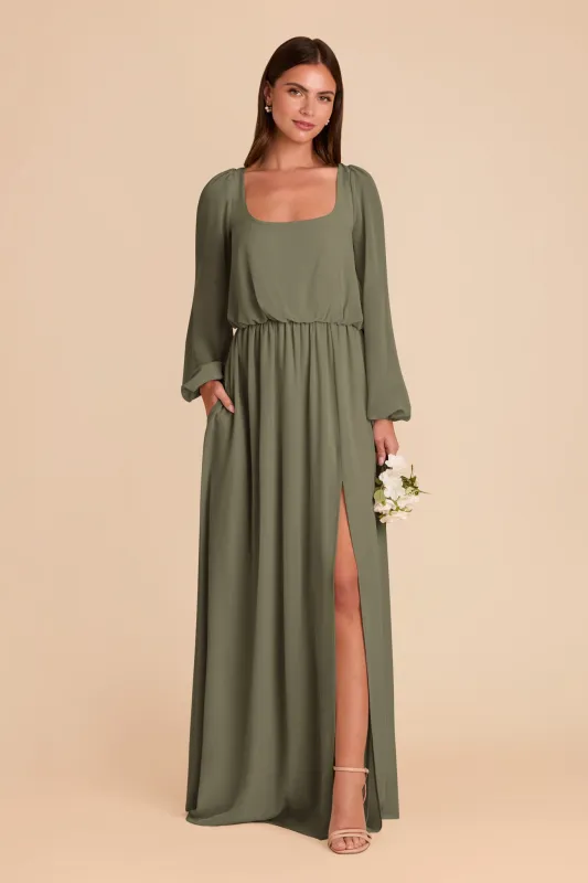 Eloise Chiffon Dress - Thyme sold by Birdy Grey