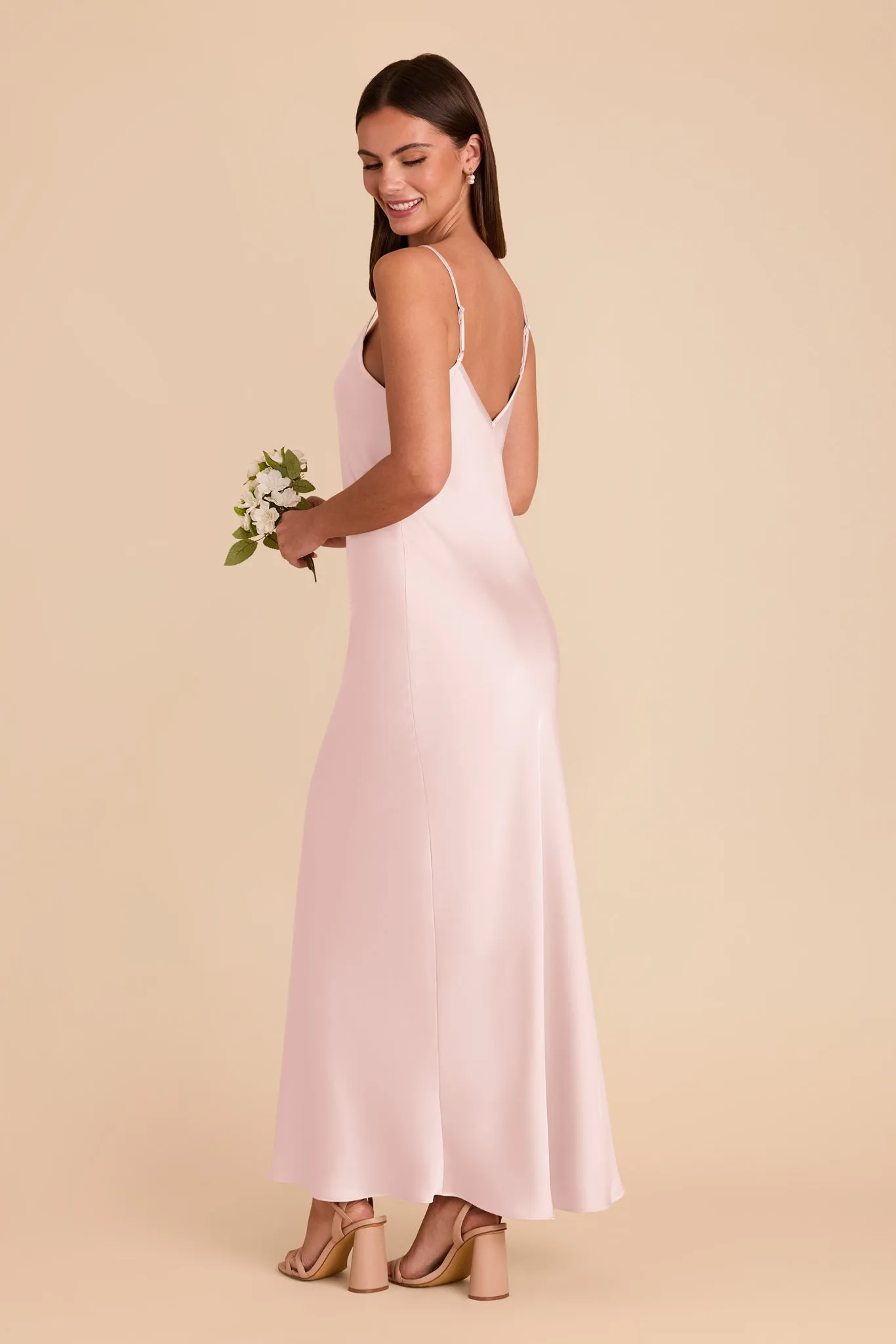 Alice Matte Satin Dress - Pale Blush sold by Birdy Grey product image thumbnail 4