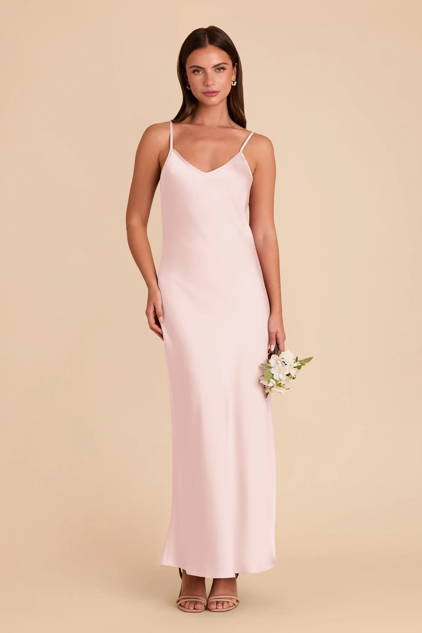 Alice Matte Satin Dress - Pale Blush sold by Birdy Grey