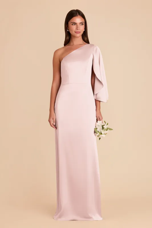 Christine Matte Satin Dress - Pale Blush sold by Birdy Grey