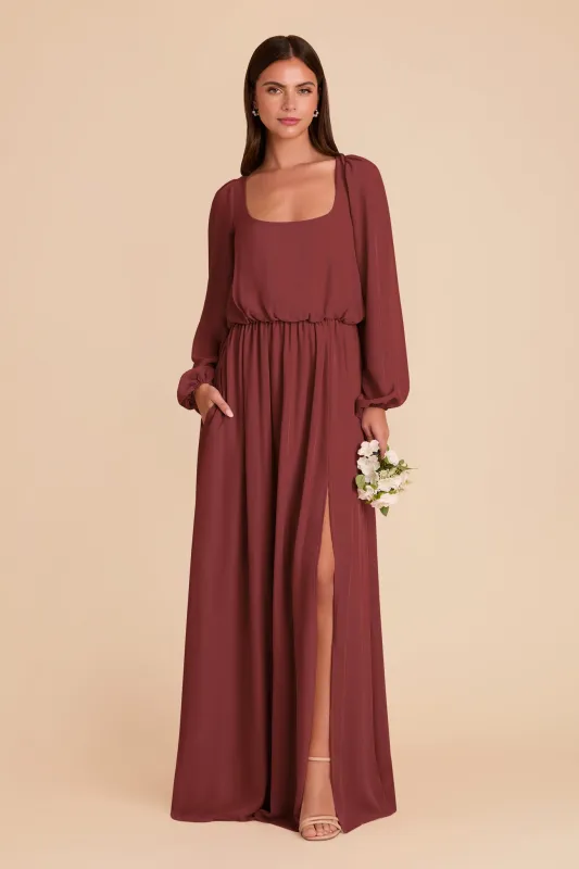 Eloise Chiffon Dress - Rosewood sold by Birdy Grey