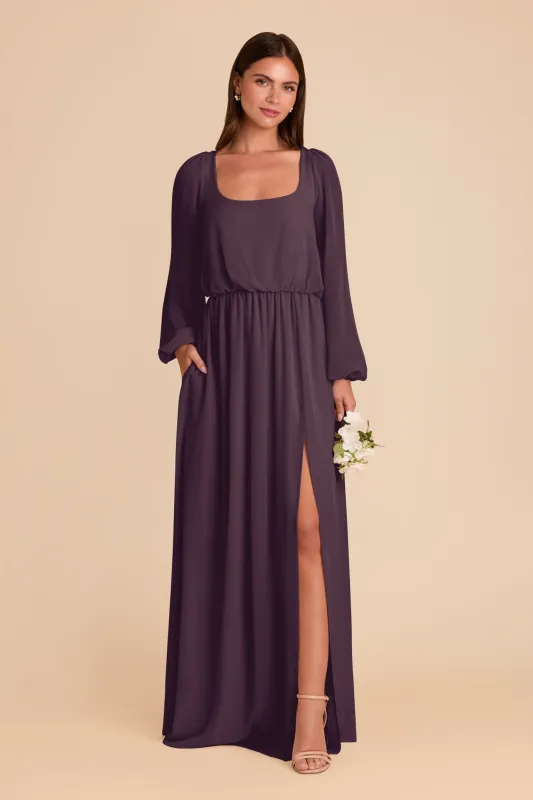 Eloise Chiffon Dress - Plum sold by Birdy Grey