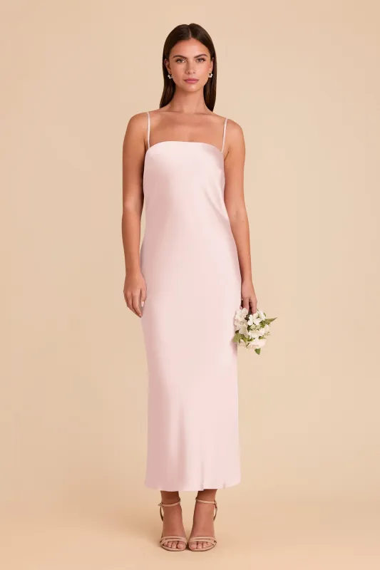 Isla Matte Satin Dress - Pale Blush sold by Birdy Grey