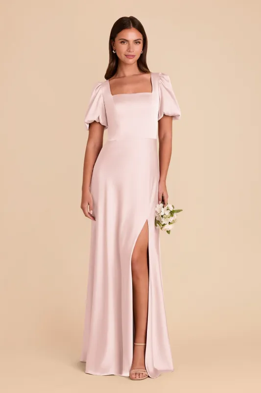 Judy Matte Satin Dress - Pale Blush sold by Birdy Grey