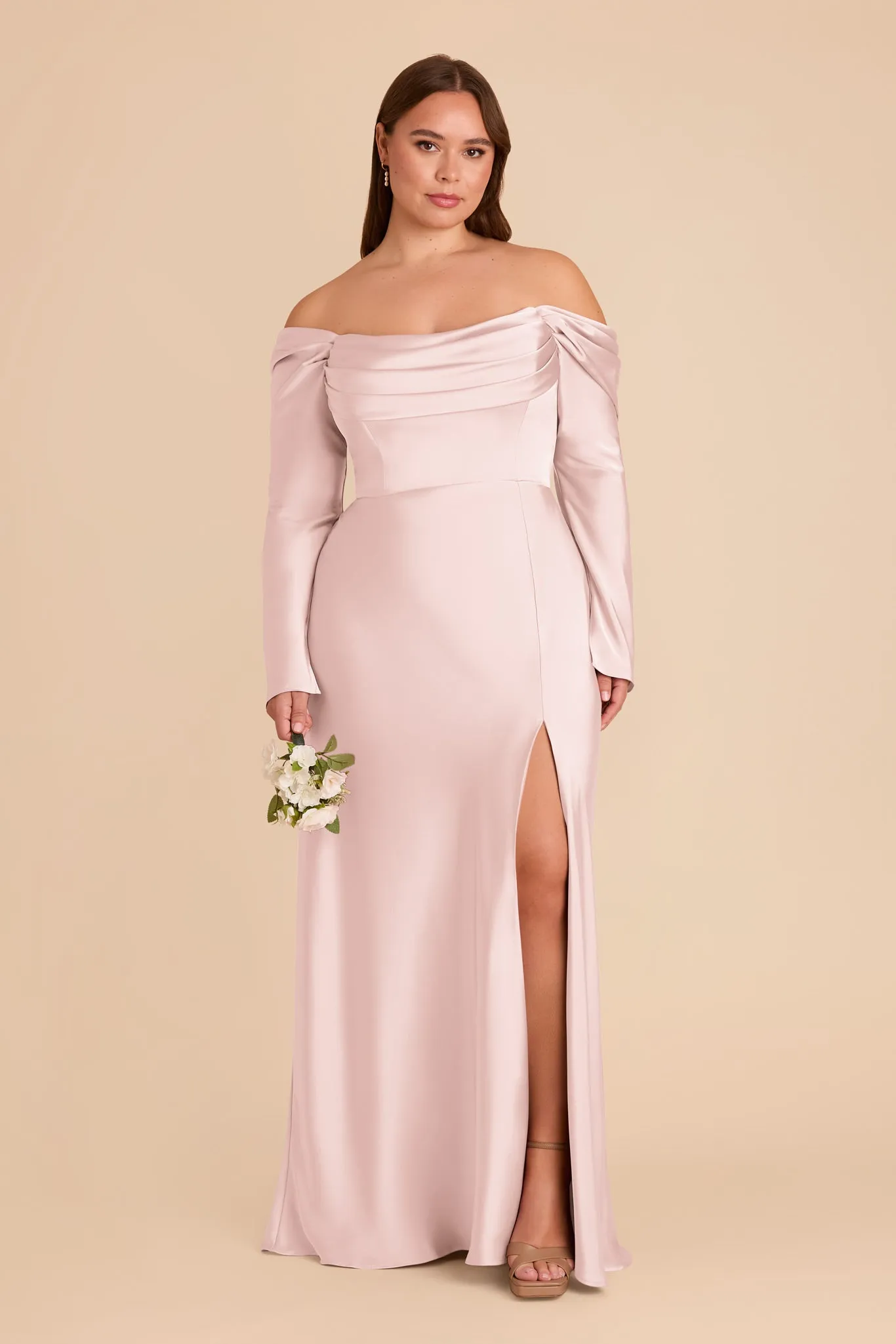 Maya Matte Satin Dress - Pale Blush sold by Birdy Grey product image thumbnail 2