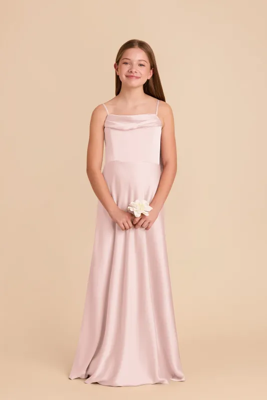 Mimi Junior Matte Satin Dress - Pale Blush sold by Birdy Grey