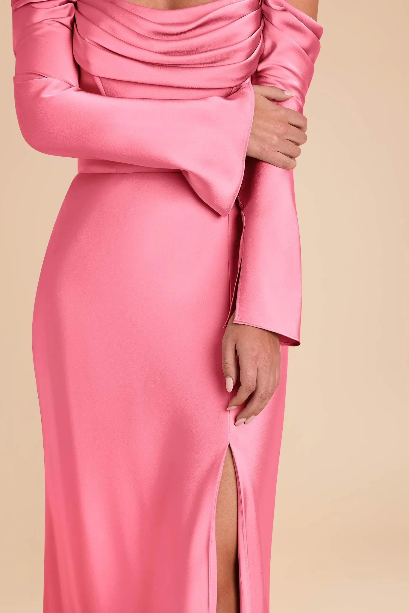 Maya Matte Satin Dress - Bon Bon Pink sold by Birdy Grey product image thumbnail 4