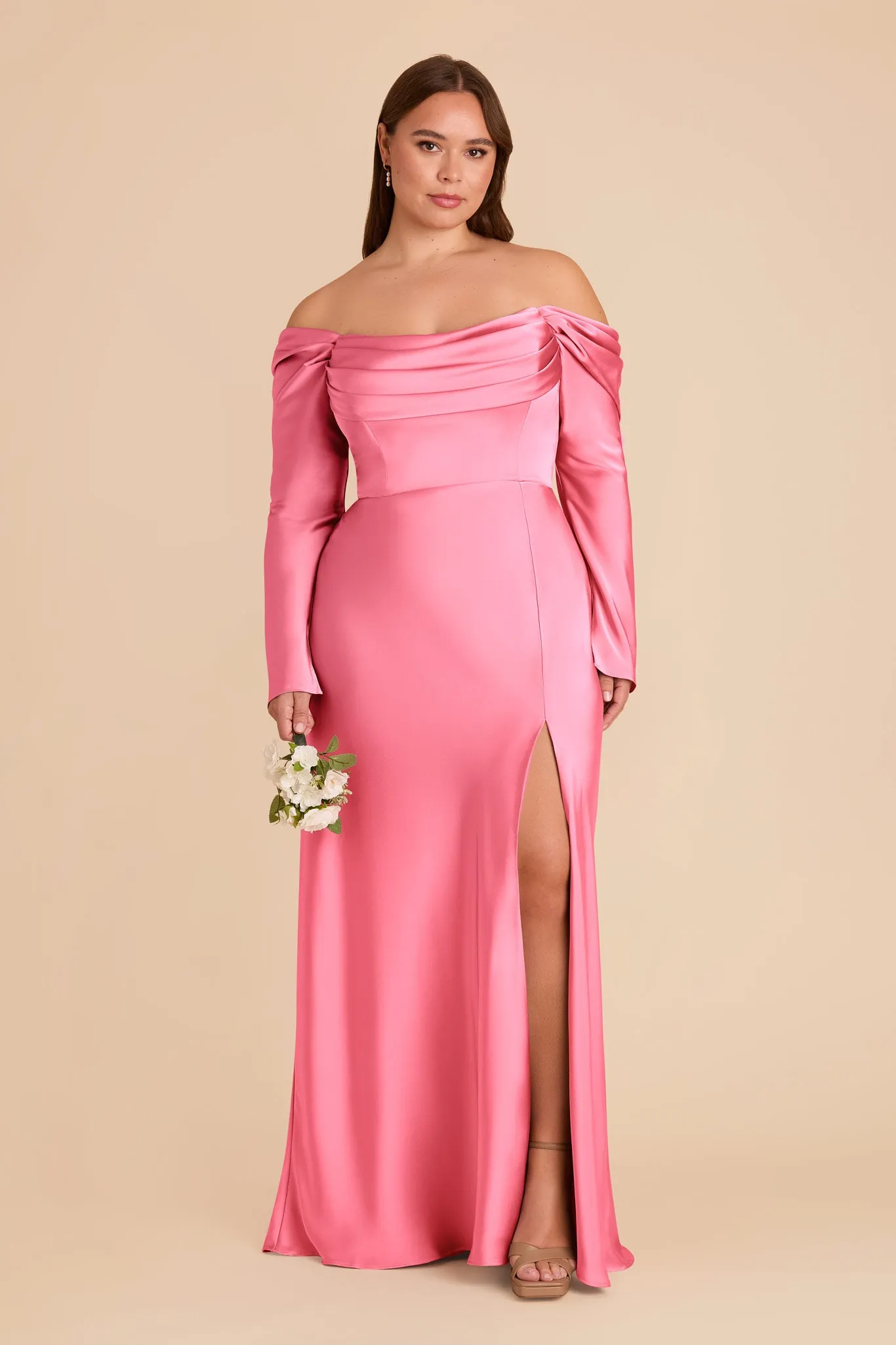 Maya Matte Satin Dress - Bon Bon Pink sold by Birdy Grey product image thumbnail 2