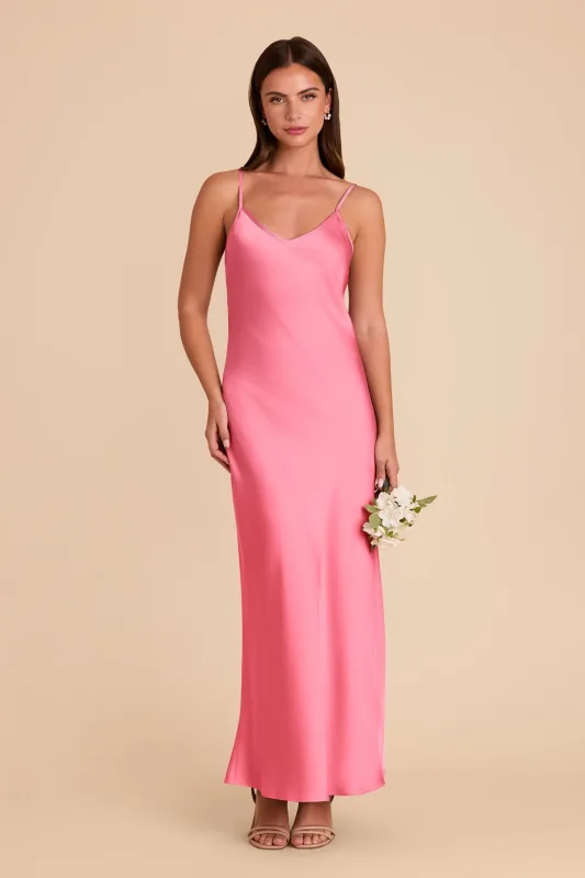 Alice Matte Satin Dress - Bon Bon Pink sold by Birdy Grey