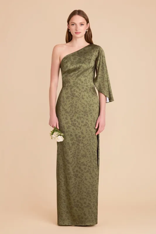 Christine Matte Satin Dress - Bright Martini Dreamy Floral sold by Birdy Grey