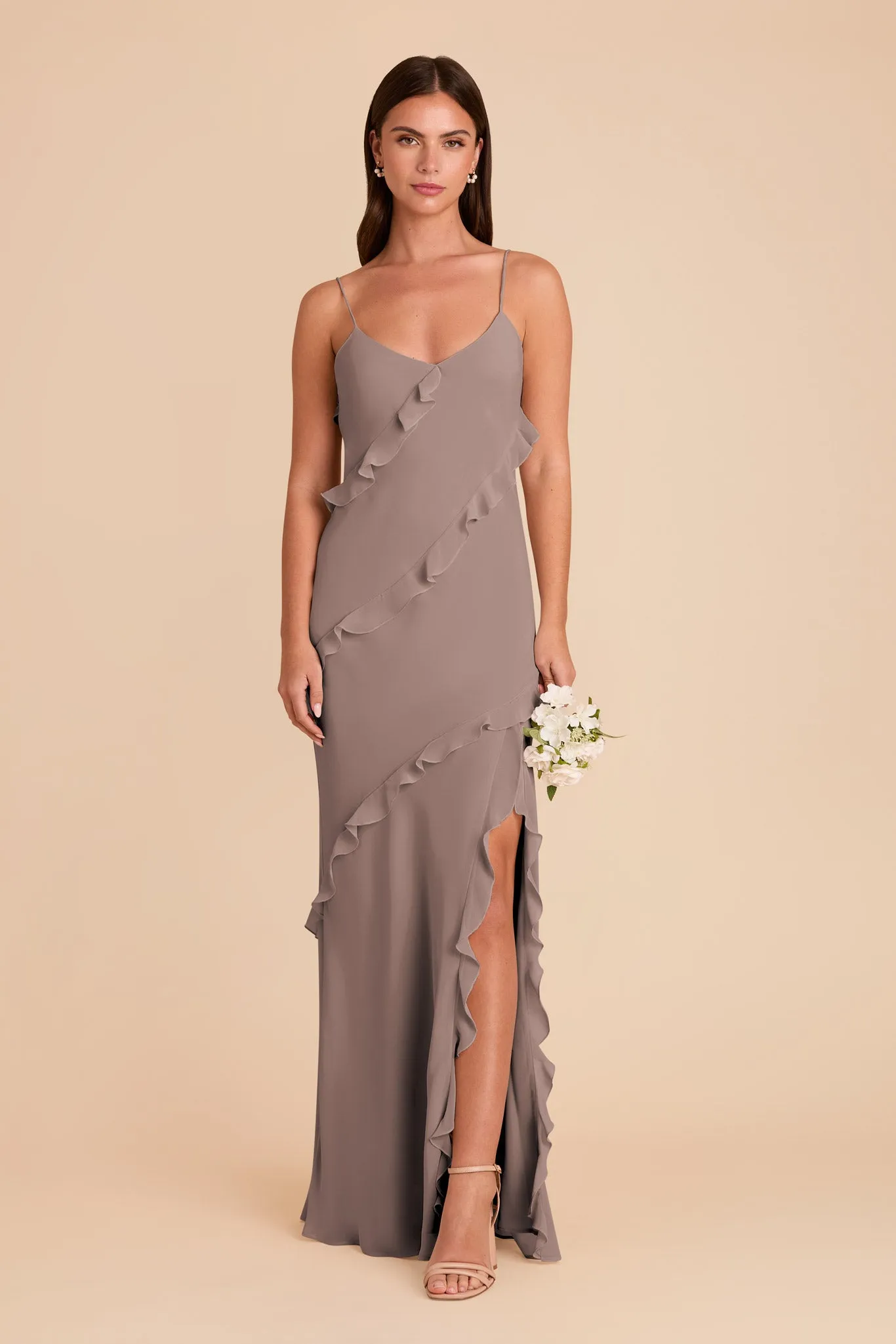 Valentina Chiffon Dress - Toffee sold by Birdy Grey