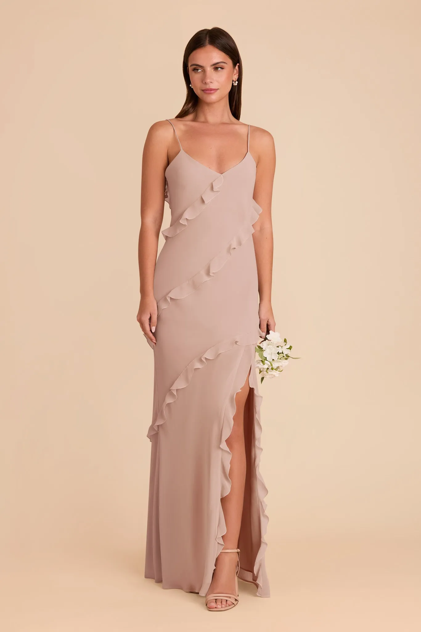 Valentina Chiffon Dress - Taupe sold by Birdy Grey product image thumbnail 3