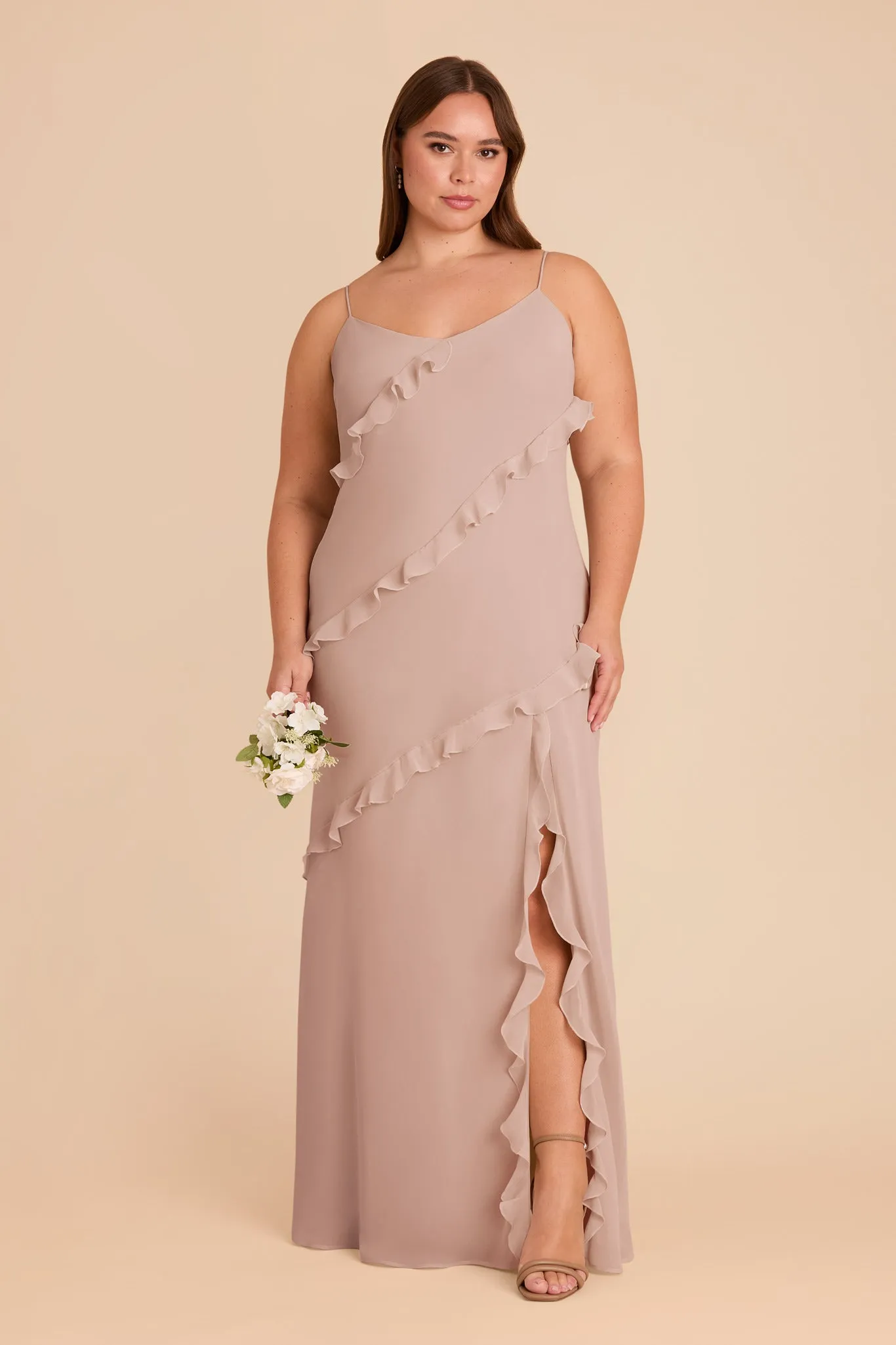 Valentina Chiffon Dress - Taupe sold by Birdy Grey product image thumbnail 2